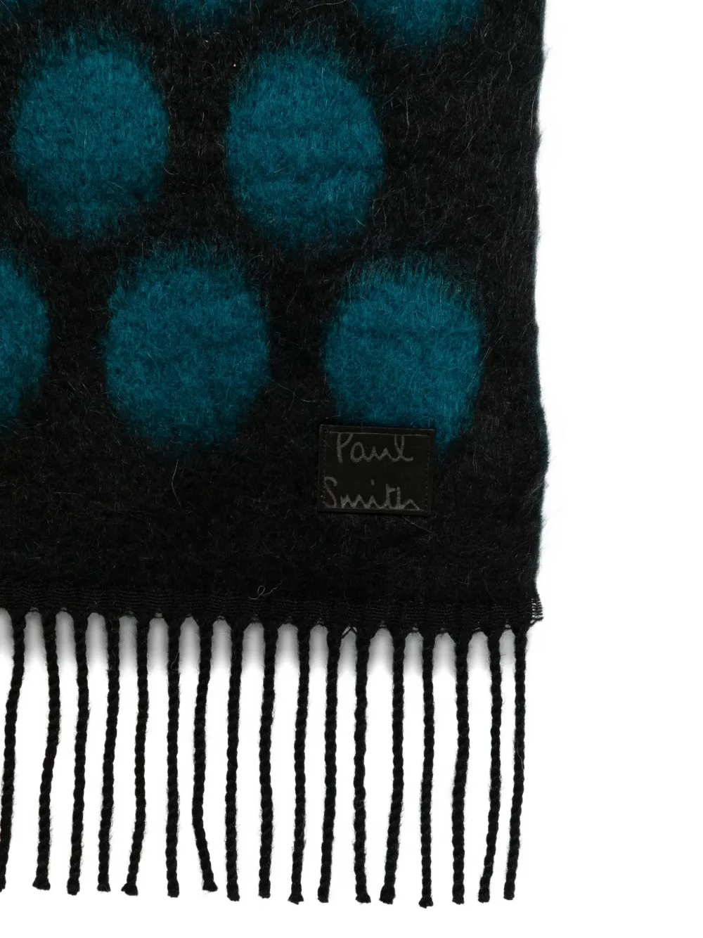 Paul Smith polka dot fringed scarf Zwart