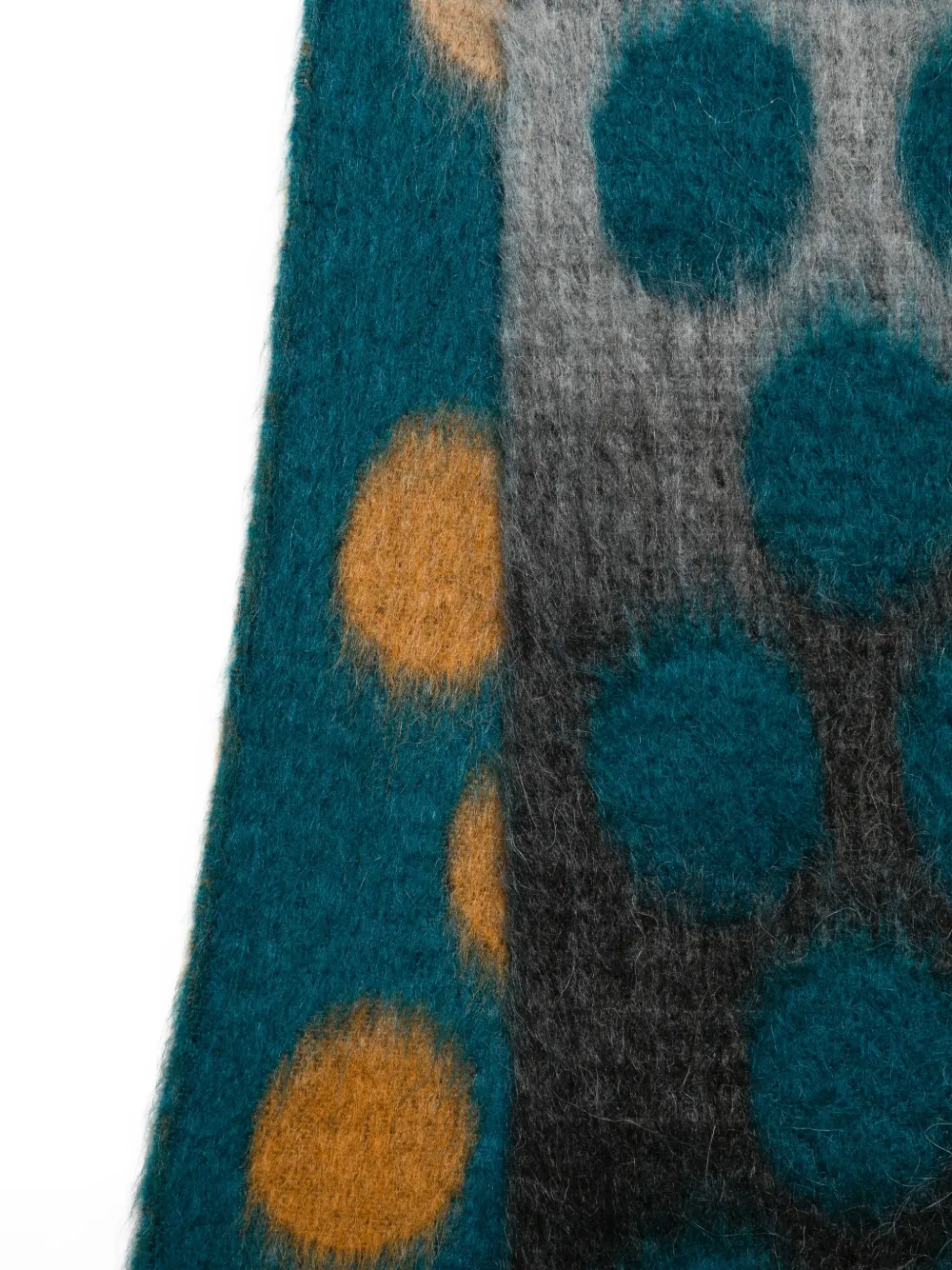 Paul Smith polka dot fringed scarf - Zwart