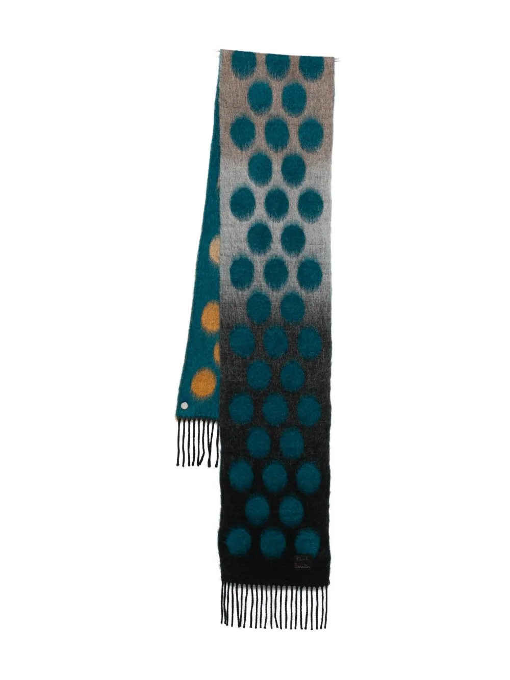 Paul Smith polka dot fringed scarf - ブラック Paul Smith polka dot fringed scarf - ブラック