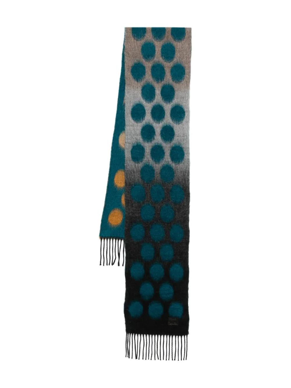 Paul Smith polka dot fringed scarf - ブラック Paul Smith polka dot fringed scarf - ブラック