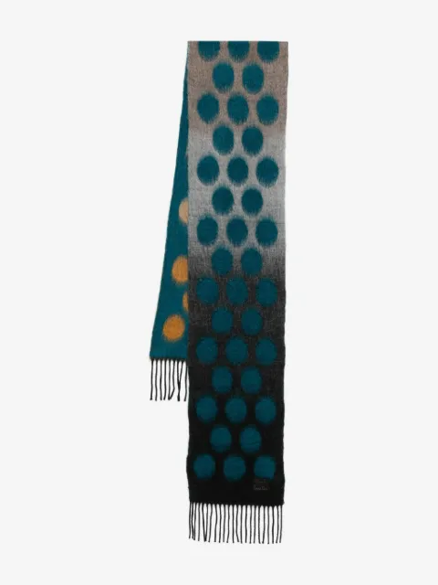 Paul Smith polka-dot fringed scarf