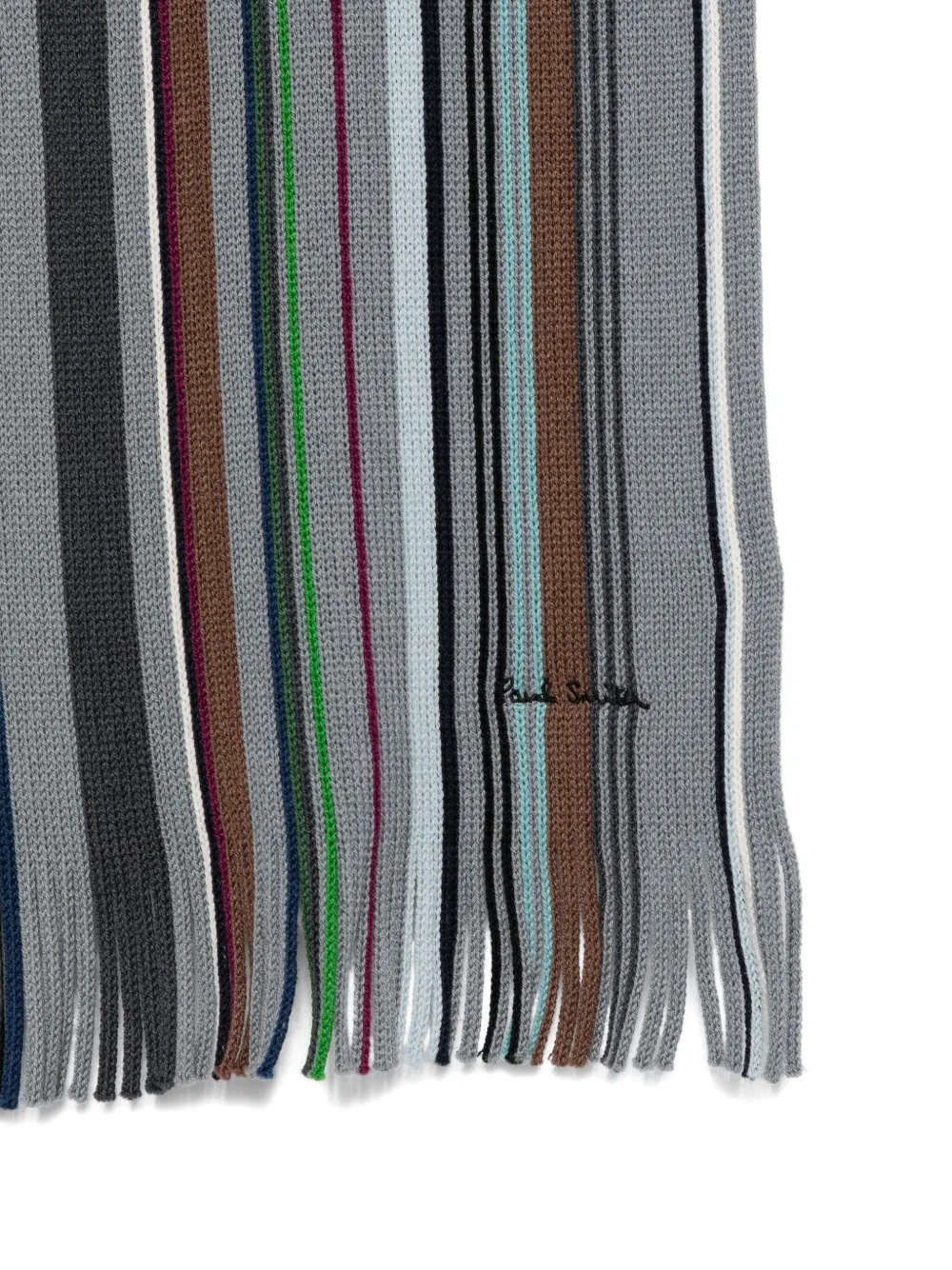 Paul Smith Men Scarf Ivan Stripe Accessories In Gray