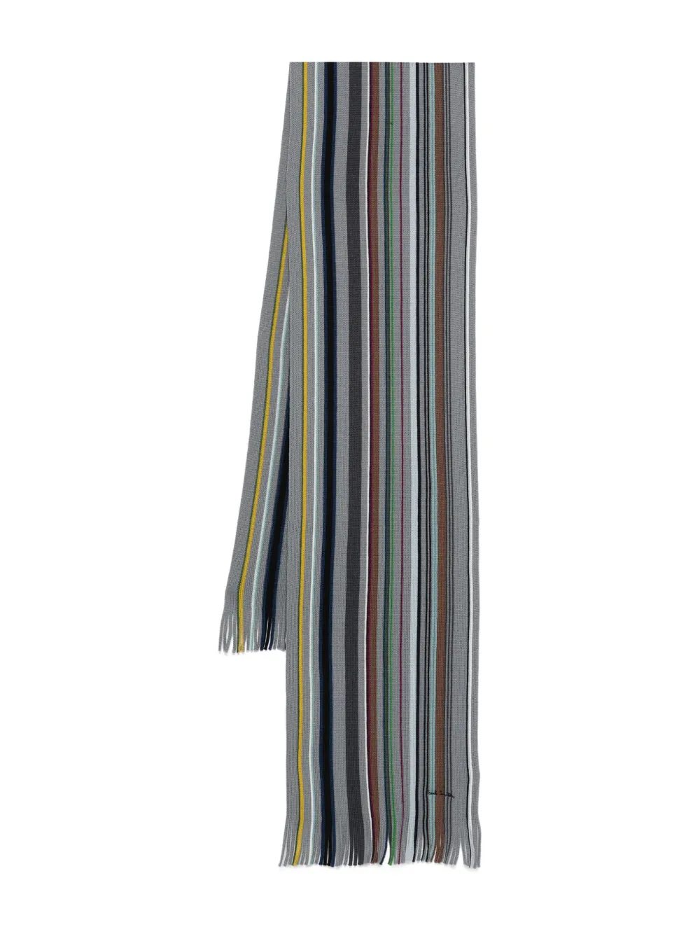 Paul Smith ストライプ スカーフ - グレー Paul Smith ストライプ スカーフ - グレー