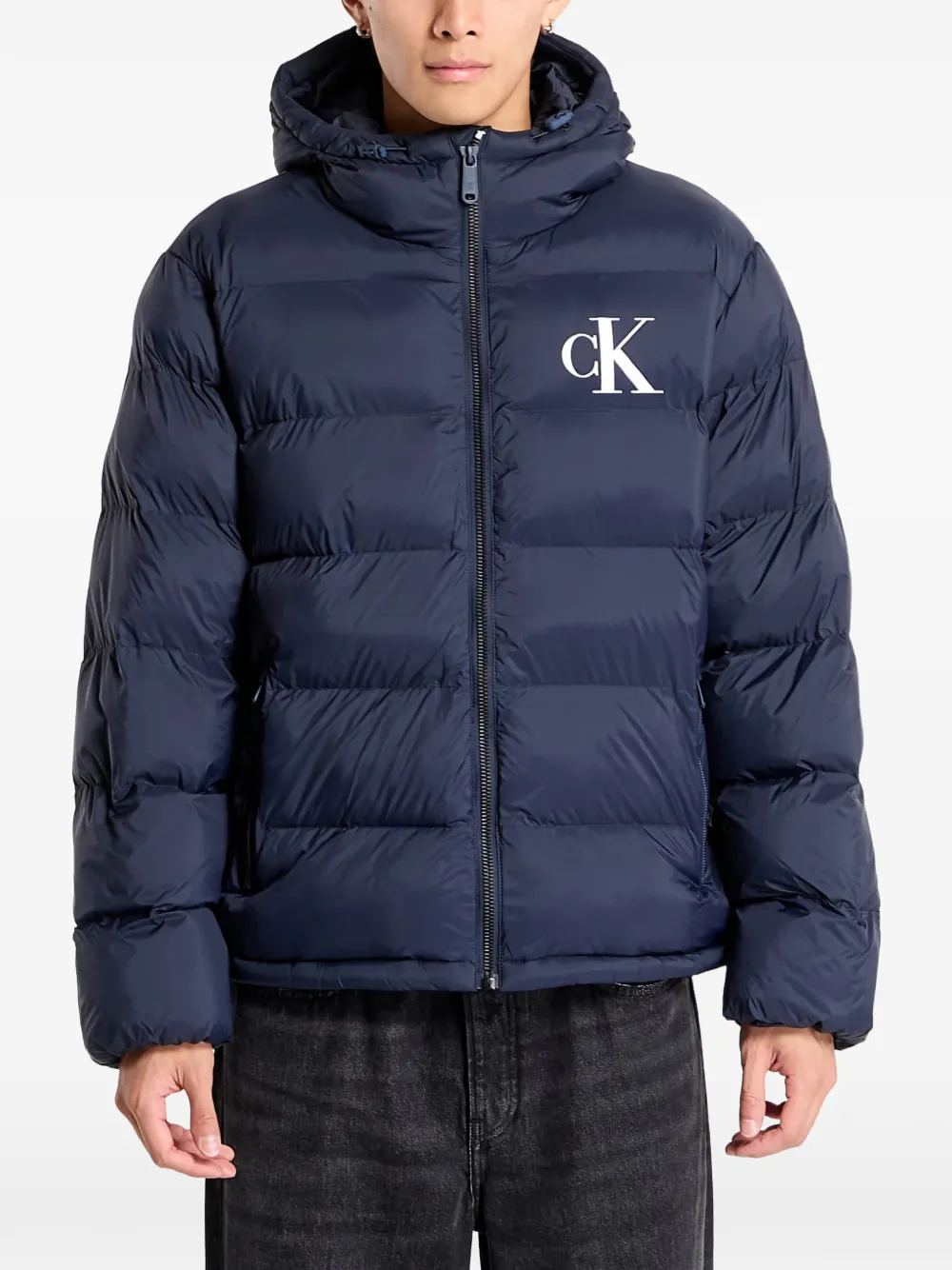  Calvin Klein Monogram Puffer Jacket - Blue 