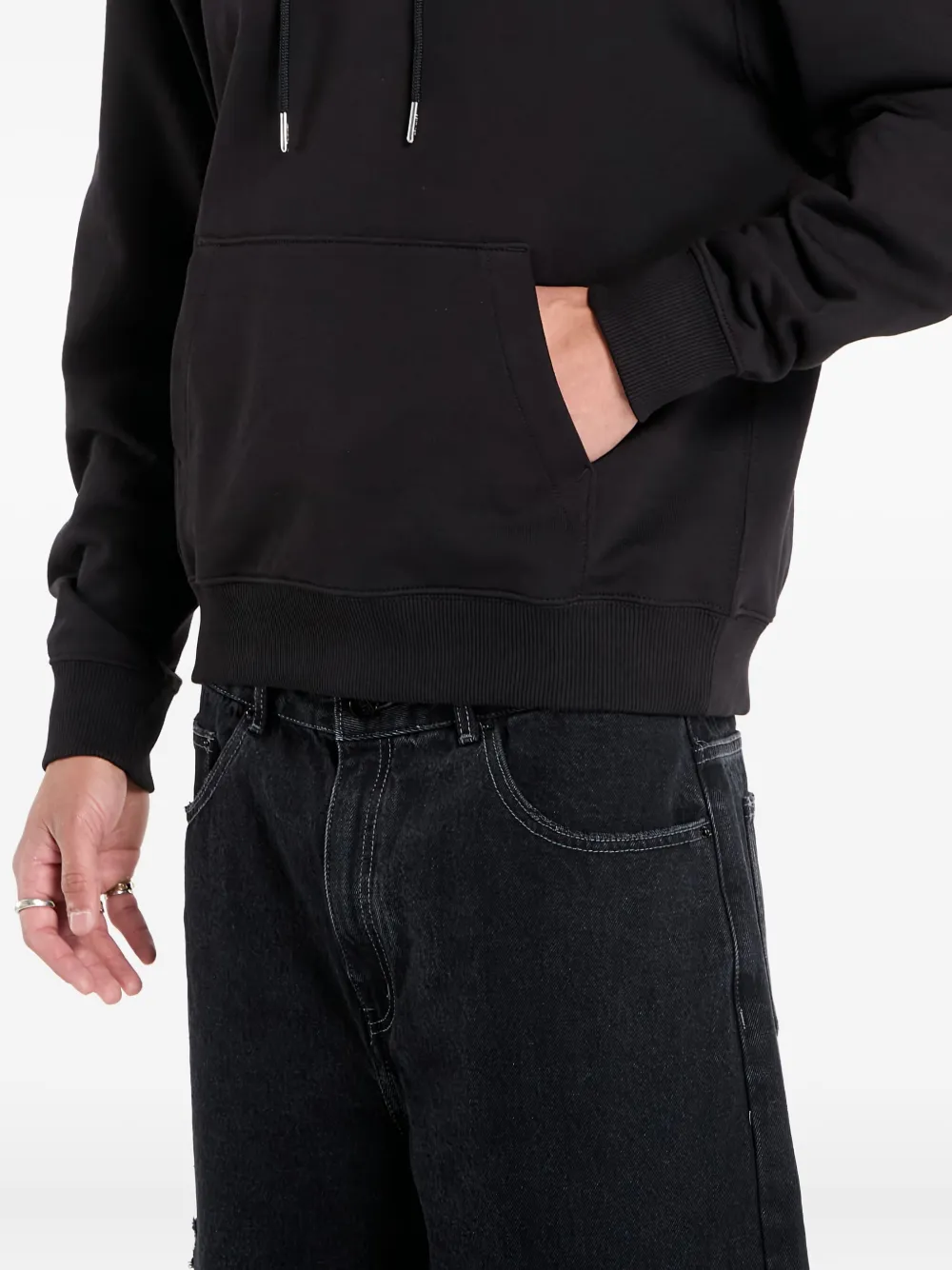 Calvin Klein logo-detail hooded sweatshirt Zwart