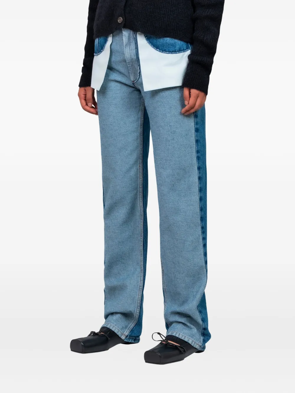 MM6 Maison Margiela panel straight jeans - Blauw