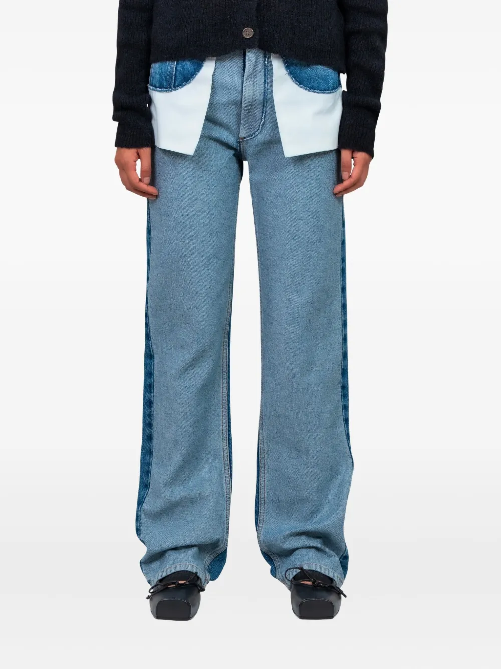 Mm6 Maison Margiela Panel Straight Jeans In Blue