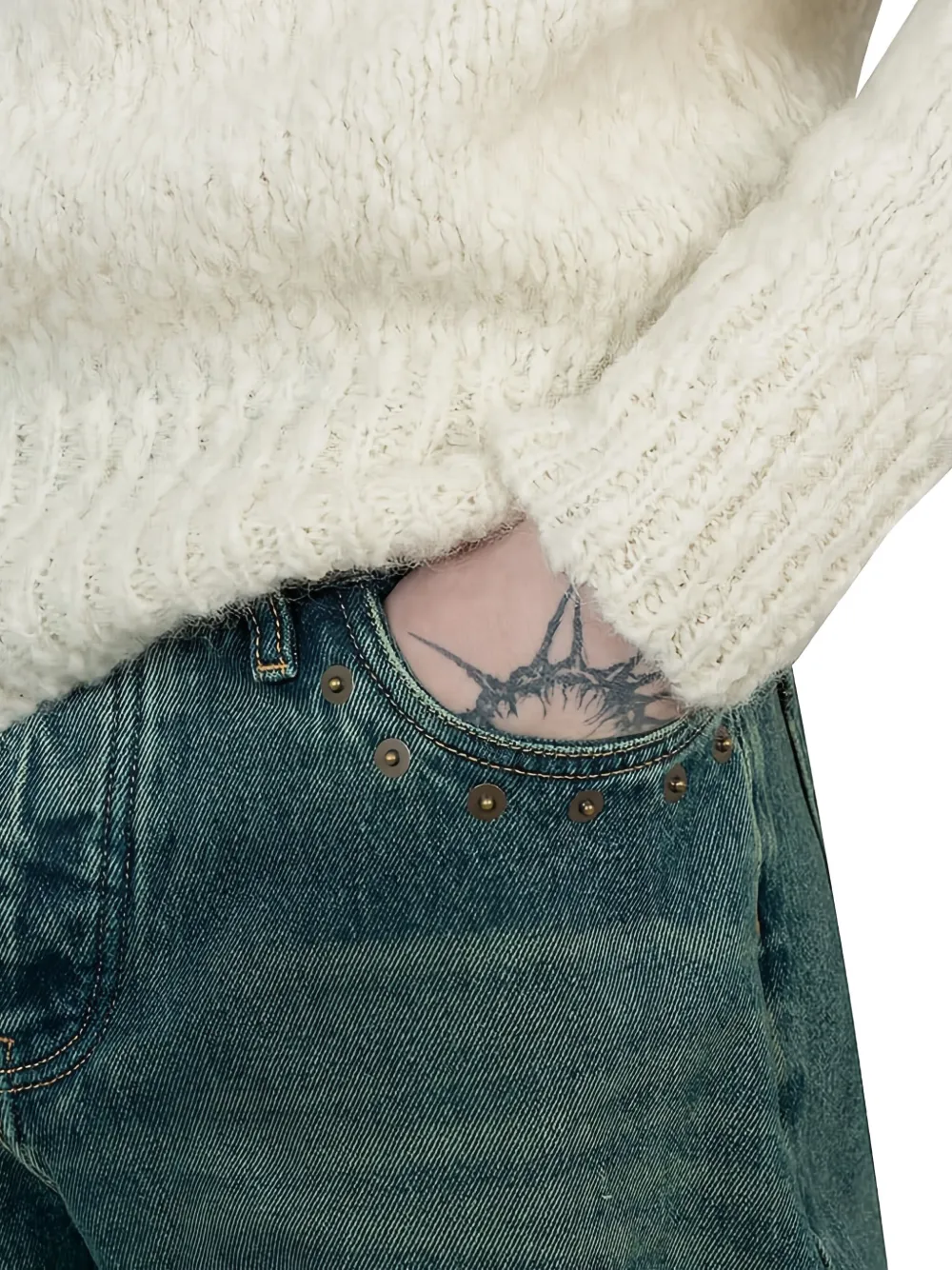 Paloma Wool Jeans met wijde pijpen en studs Blauw