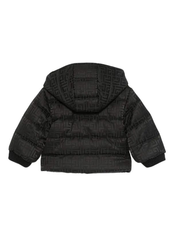 Balmain Kids キルティング フーデッドジャケット | ブラック 