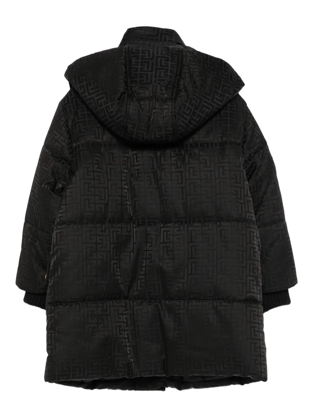 Balmain Kids Cappotto con cappuccio e monogramma | Piumini ragazzo | Image 2