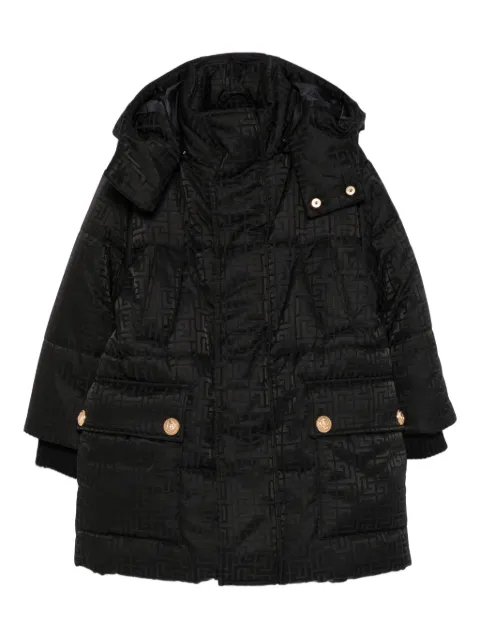 Balmain Kids monogram hooded coat