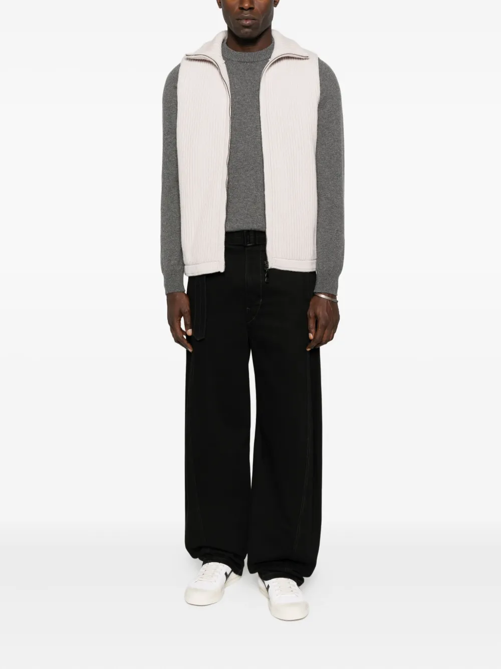 ALPHA STUDIO zip-up sleeveless cardigan | Cardigans | Image 2