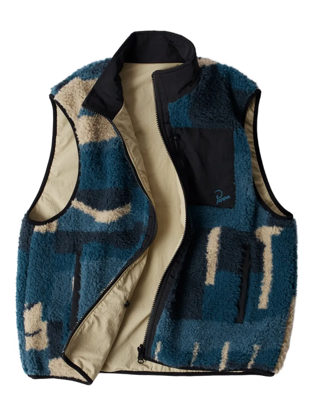 BY PARRA Omkeerbare top met vogel Blauw