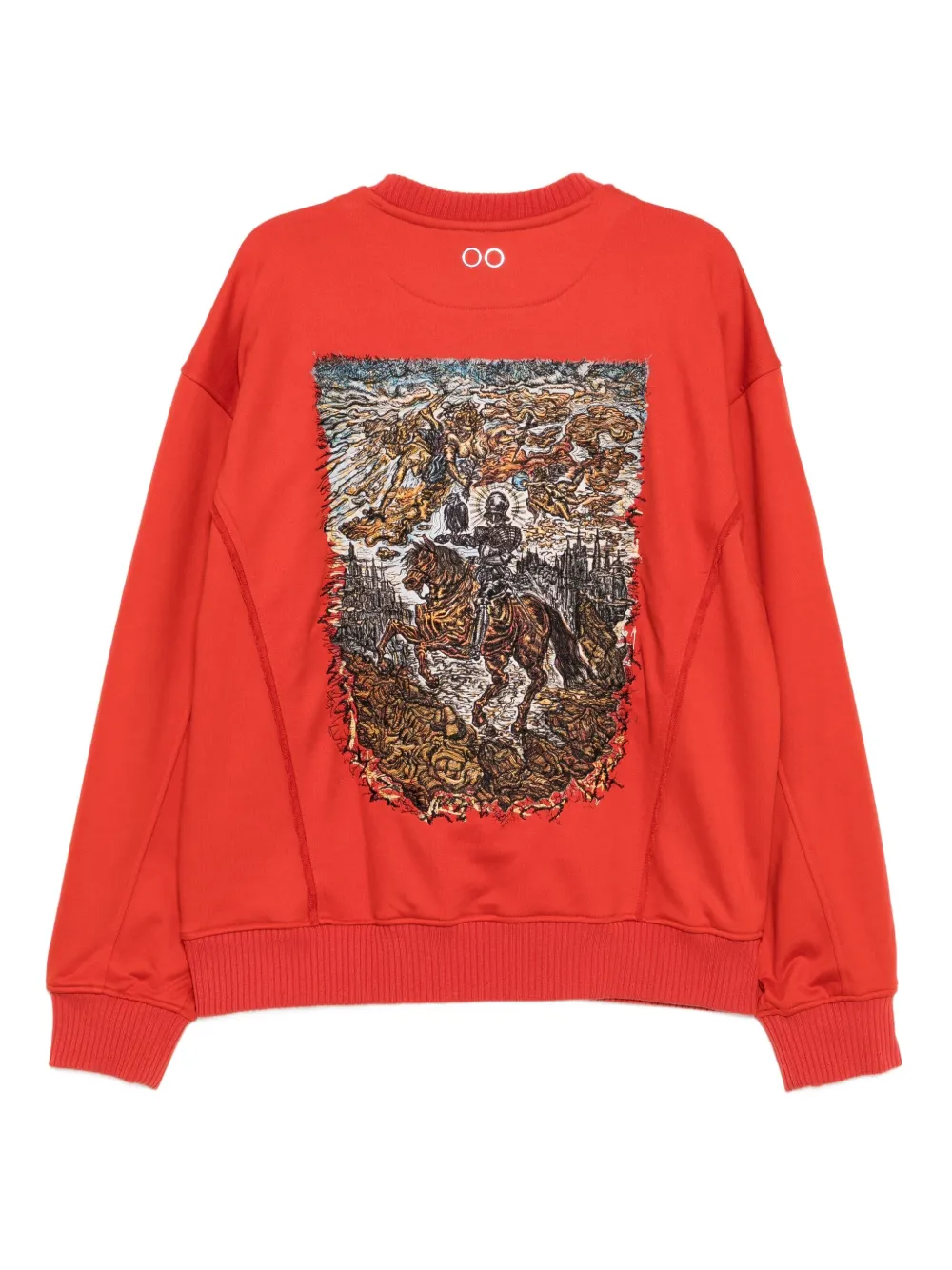 SONGZIO Sweater met geborduurde ridder - Oranje