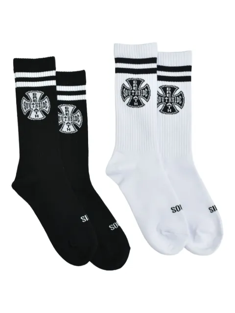BREATH logo-jacquard socks (pack of two)