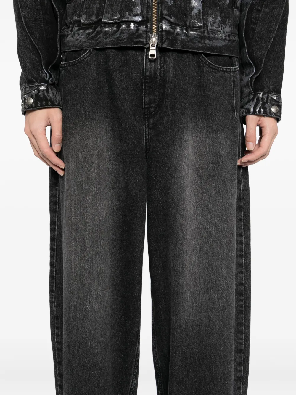 SONGZIO Katoenen jeans met toelopende pijpen Zwart