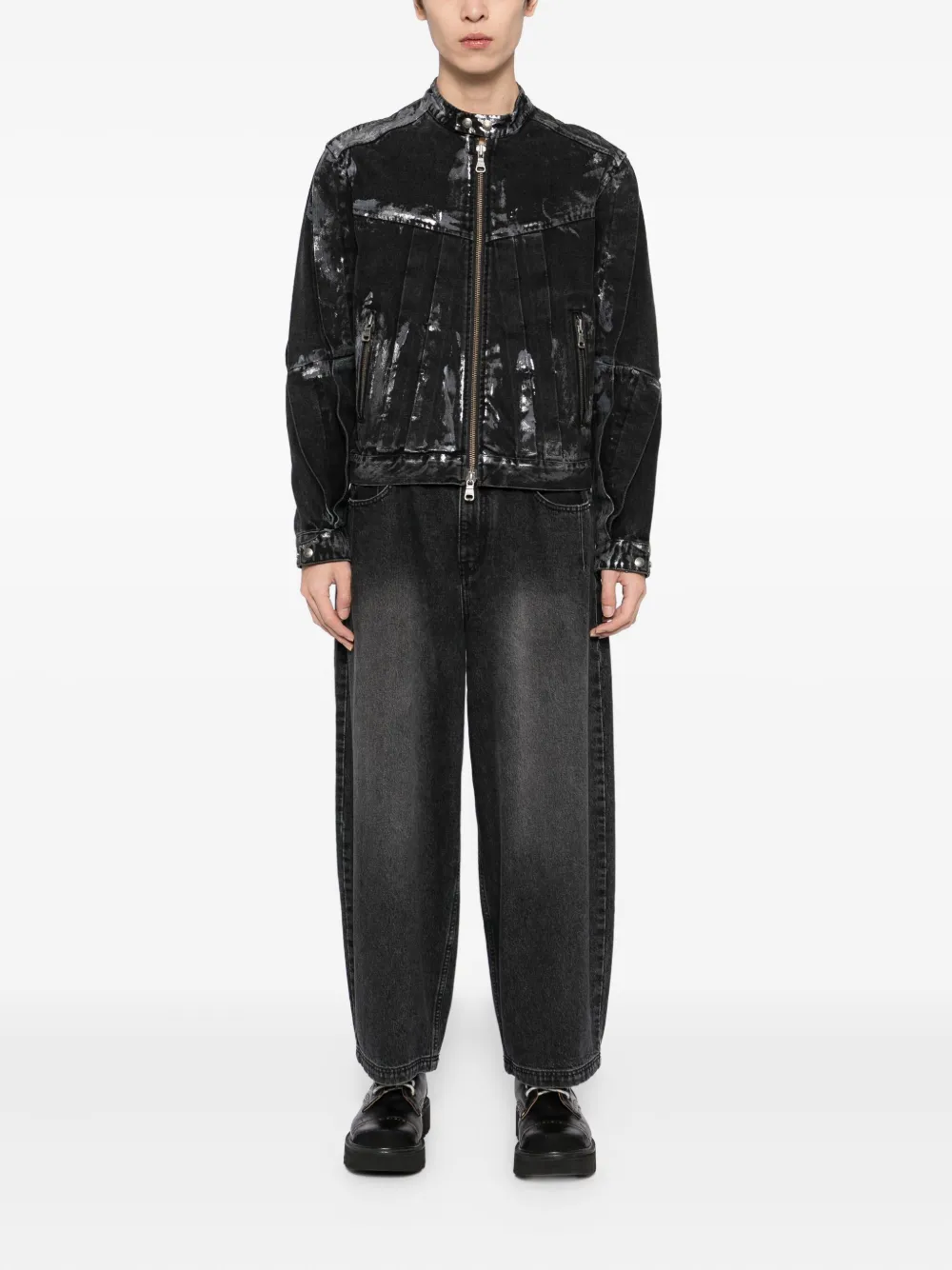 SONGZIO Katoenen jeans met toelopende pijpen - Zwart