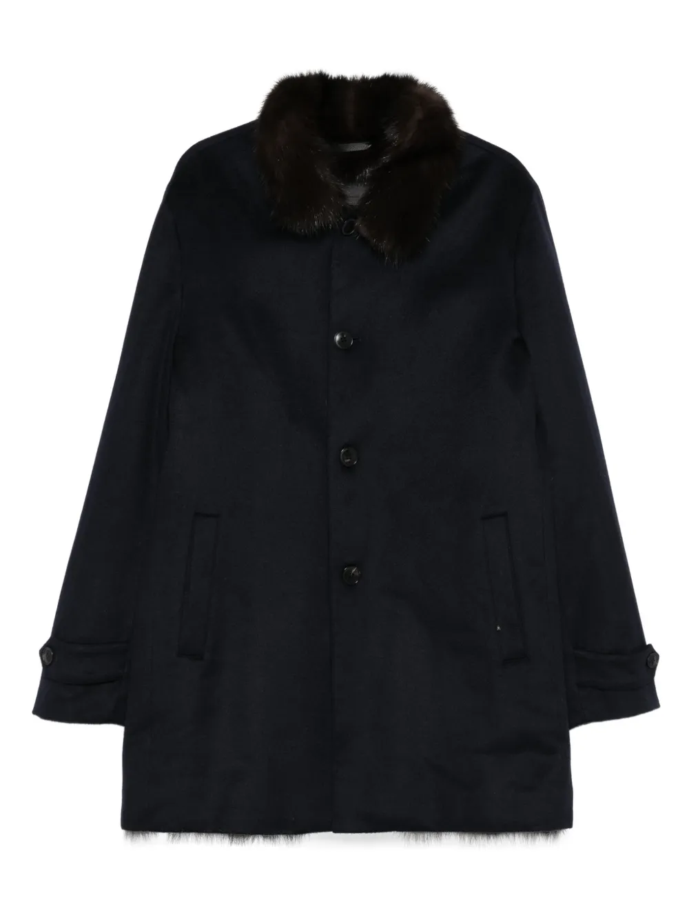 Manzoni 24 textured collar cashmere coat | Blue | Image 1