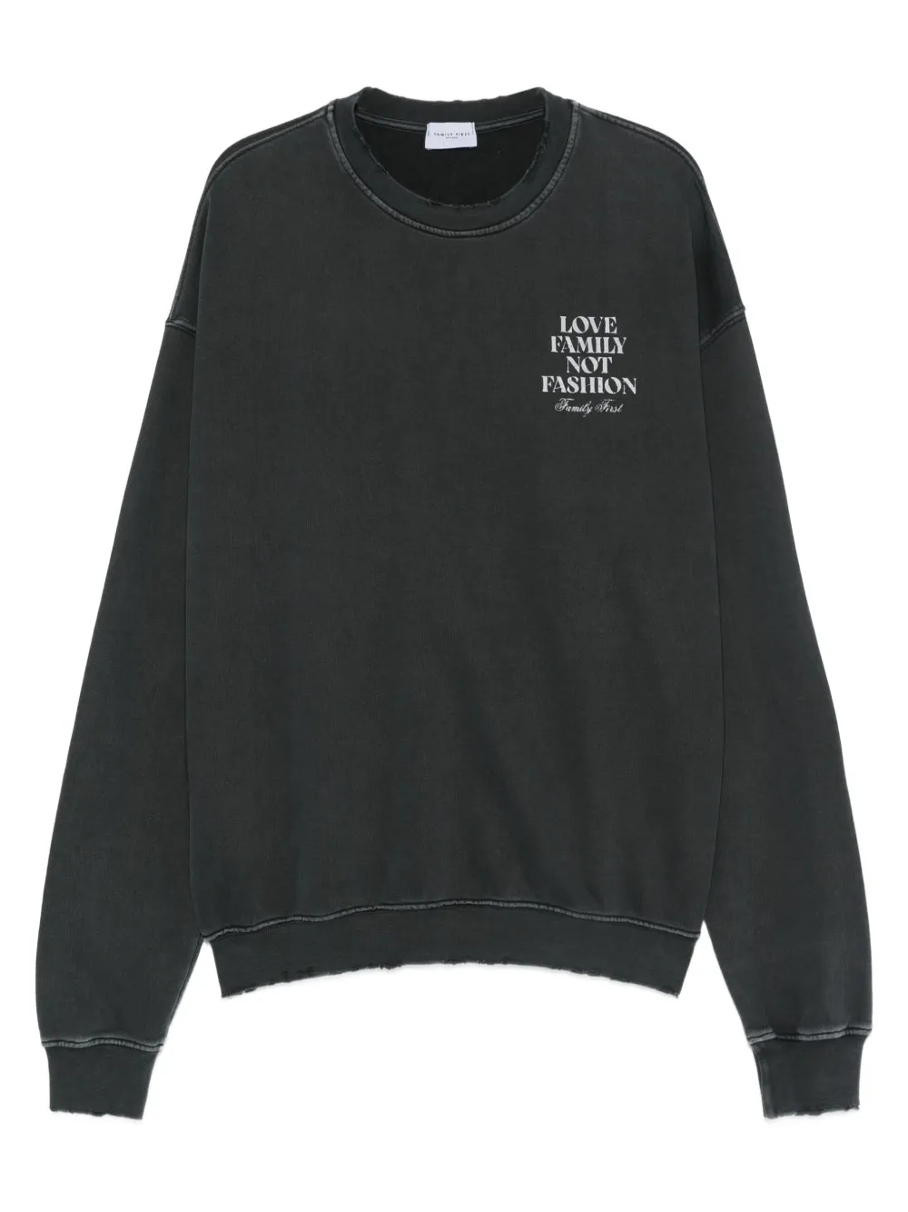 Family First slogan-print sweatshirt | Black | Image 1
