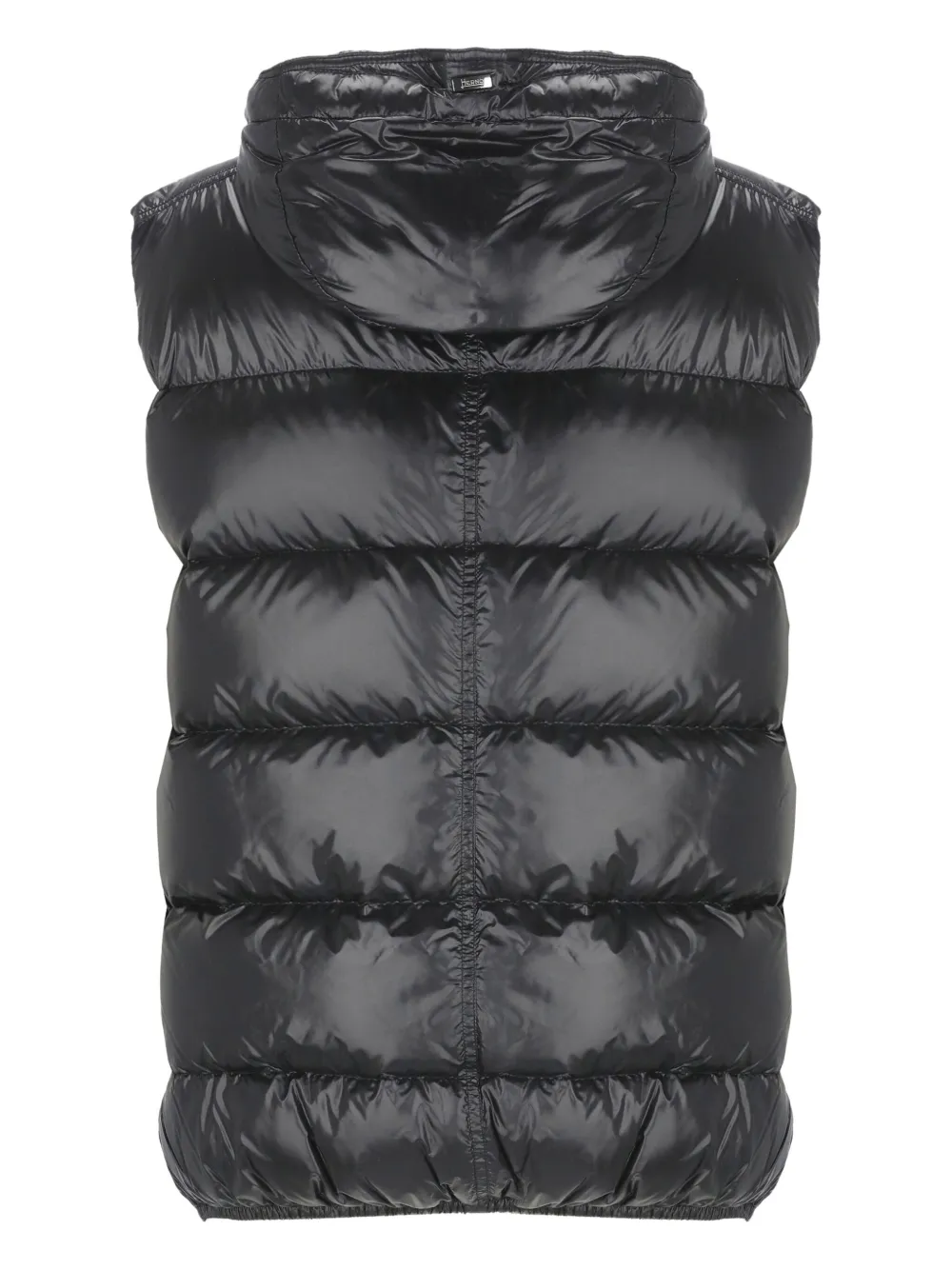 Herno Quilted Hooded Sleeveless Jacket In Black