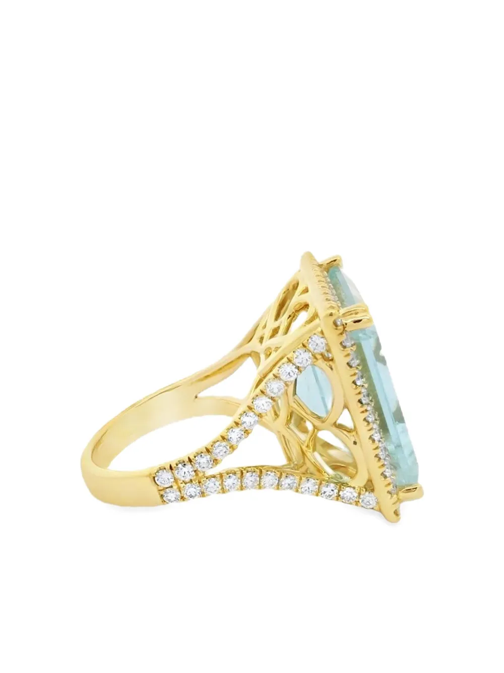 Lisa Nik anillo Mirror Cut Green Beryl en oro amarillo de 18kt | Image 2