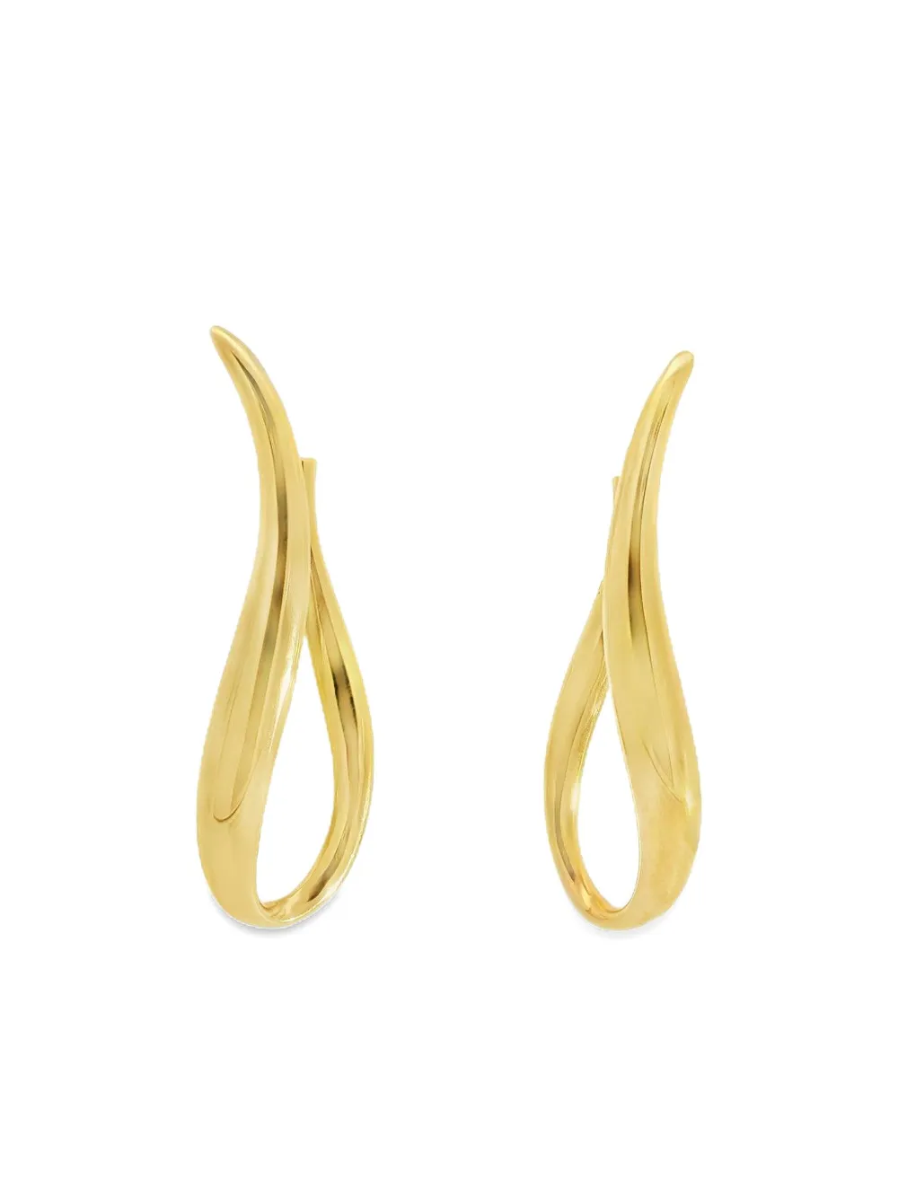 Lisa Nik aretes Wavy Elongated en oro amarillo de 18kt | dorado | Image 1