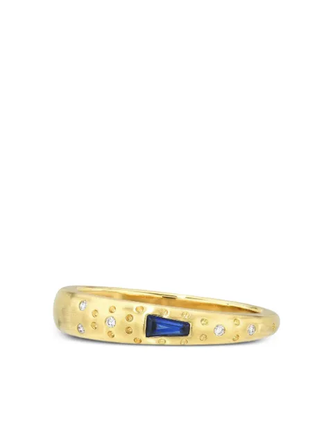 Meredith Young anillo en oro amarillo de 18kt con diamante y zafiro