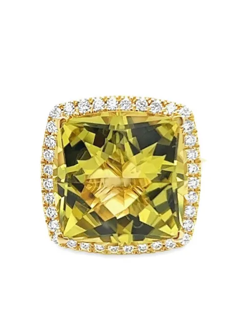 Lisa Nik ring i 18 karat guld med diamant og citronkvarts