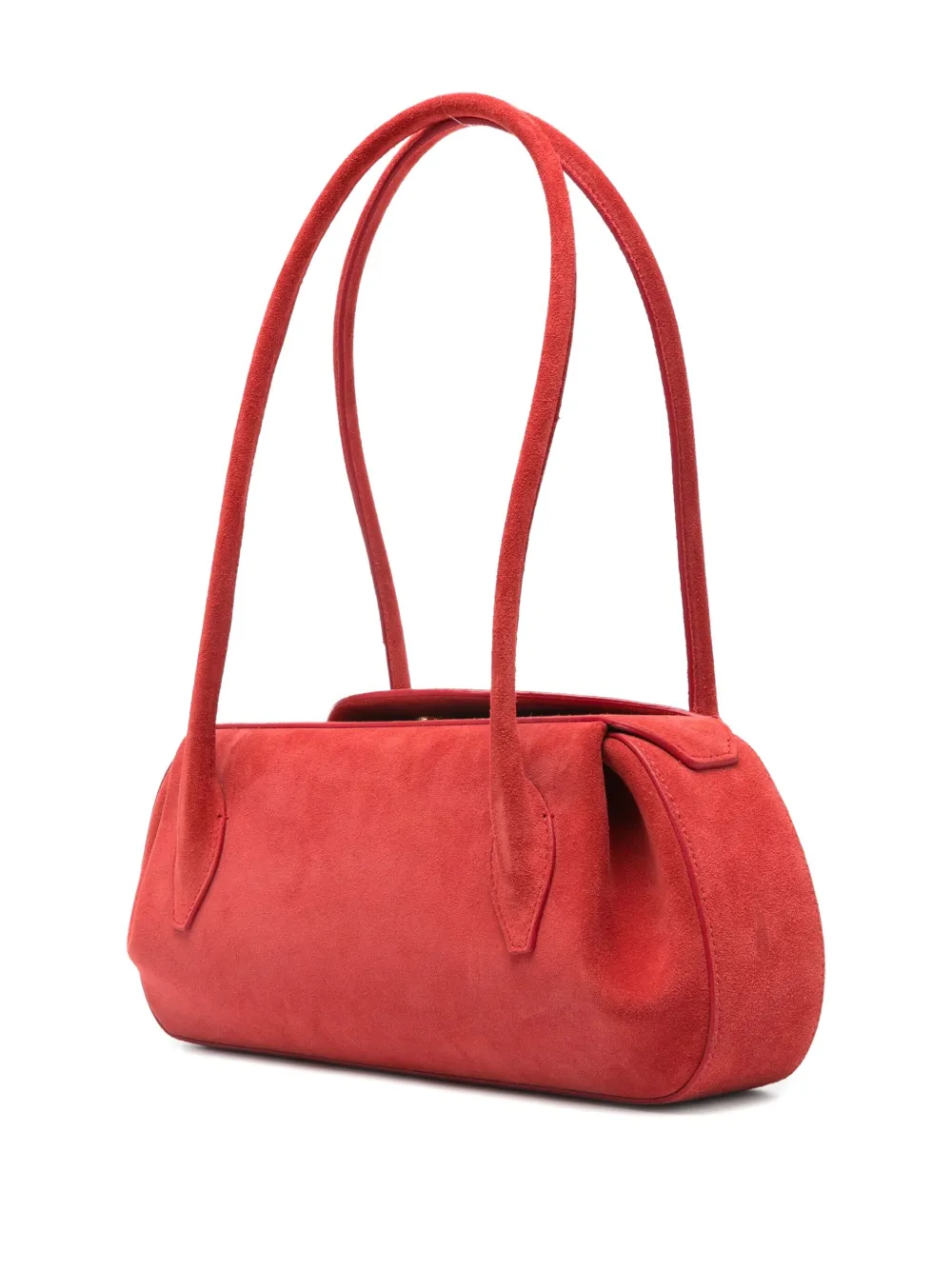 Yuzefi Oyster Suede Shoulder Bag In Red