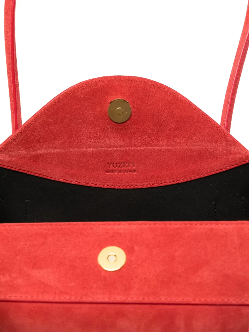 Yuzefi Oyster Suede Shoulder Bag In Red