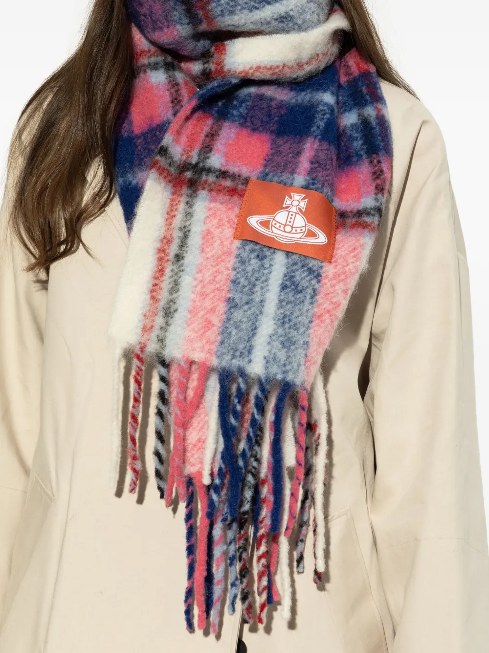 Vivienne Westwood Fringed Edge Fashion Scarf Accessory In Multi