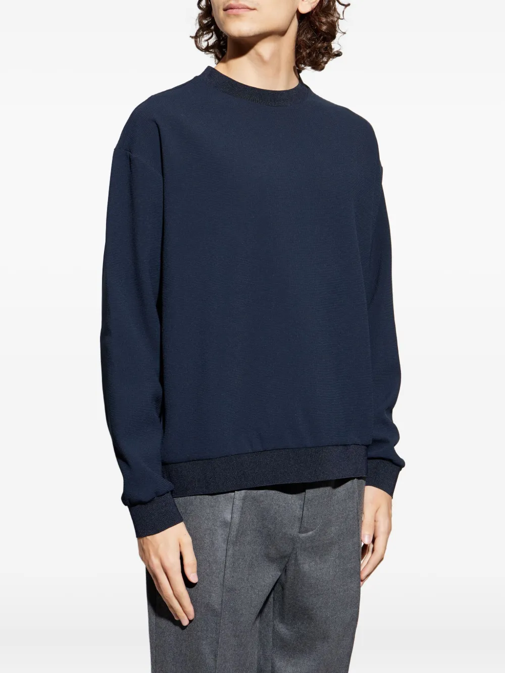 Emporio Armani Crew-neck Sweatshirt In Blue