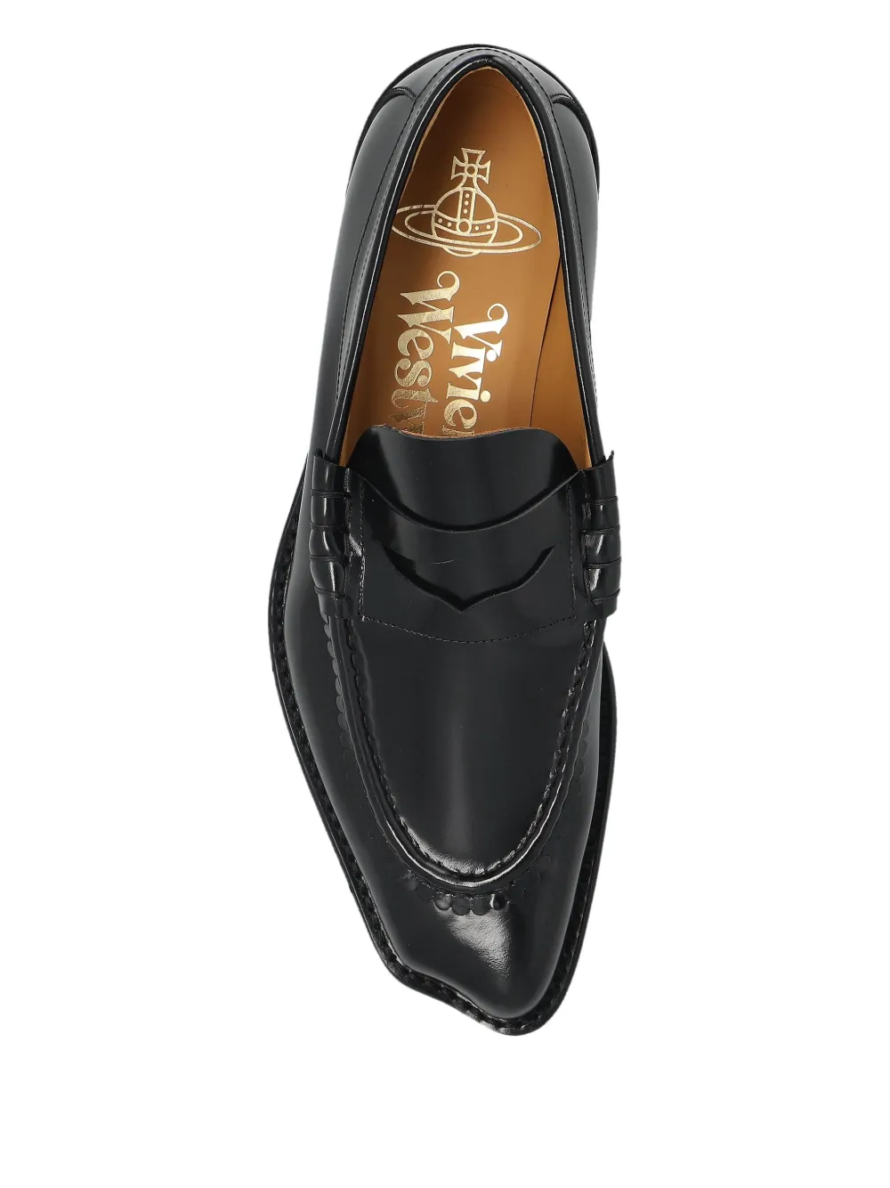 Vivienne Westwood Coin Leather Loafers In Black