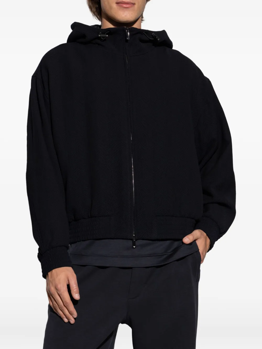 Emporio Armani Long-sleeved Casual Jacket In Black