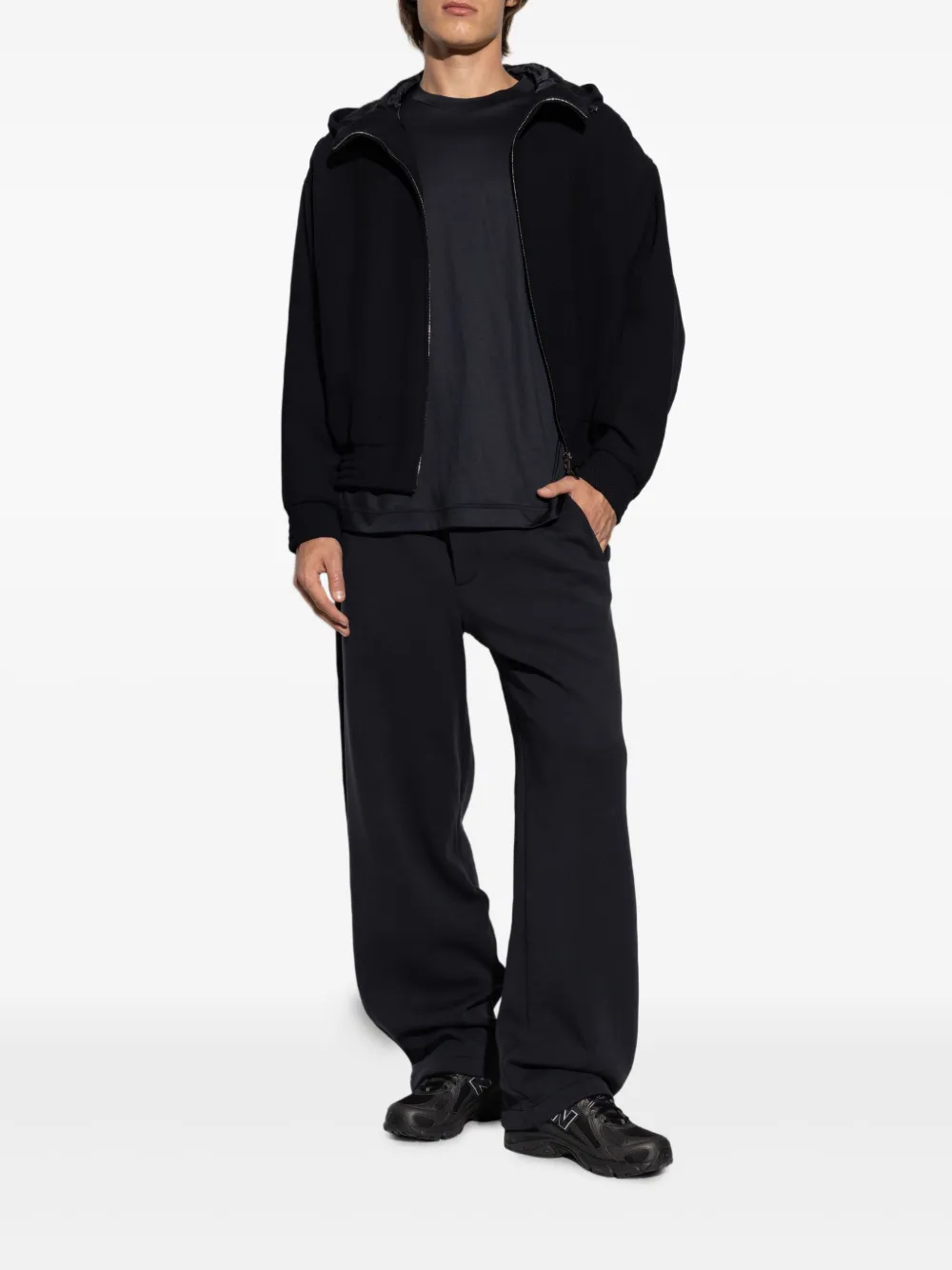 Emporio Armani Long-sleeved Casual Jacket In Black
