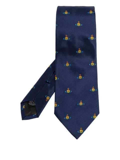 Vivienne Westwood orb embroidery tie