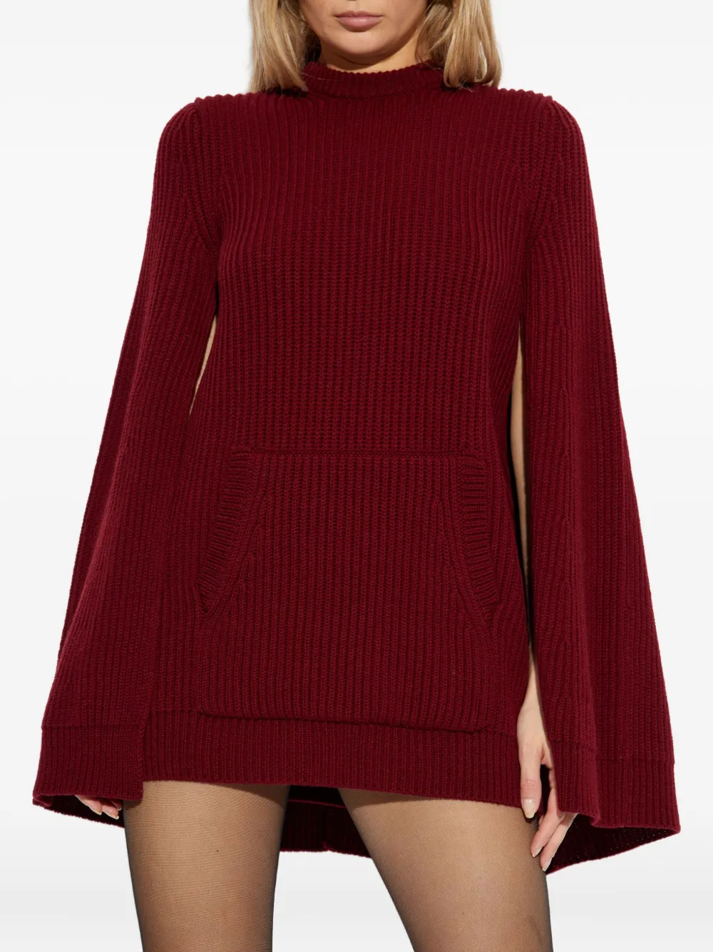 Max Mara Astoria Cape Pocket Mini Dress In Red