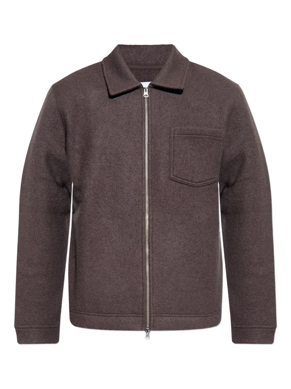 Samsoe & Samsoe Zip-front Patch-pocket Jacket In Brown