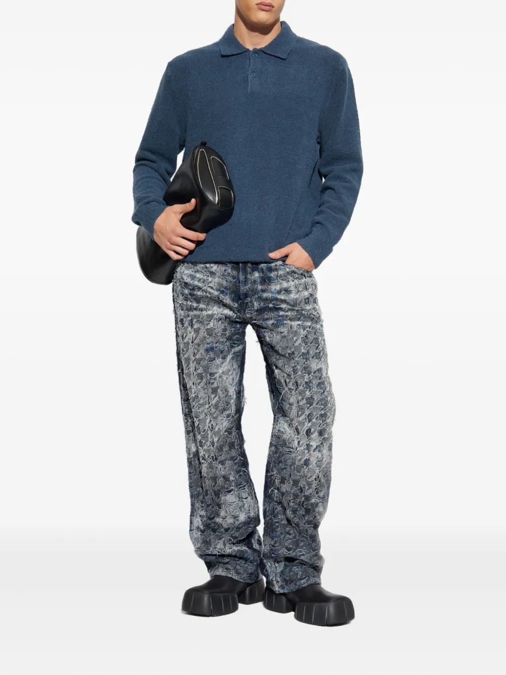 SAMSOE SAMSOE Poloshirt met knoopsluiting - Blauw