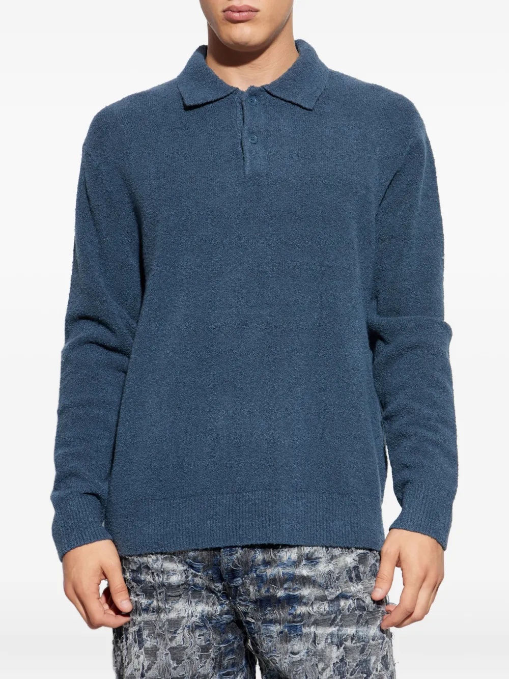 Samsoe & Samsoe Button-fastening Polo Shirt In Blue