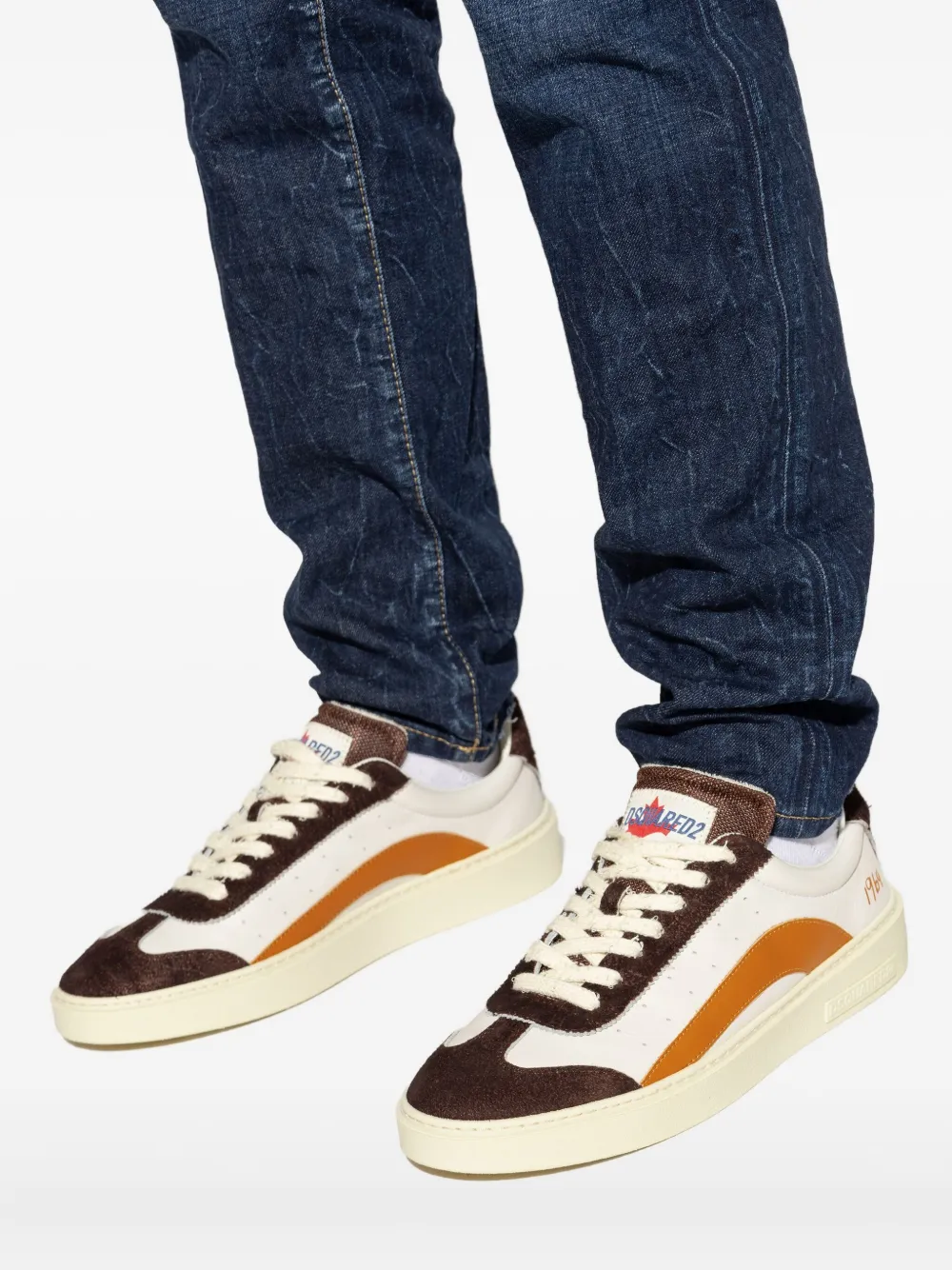 DSQUARED2 1964 leren sneakers Wit