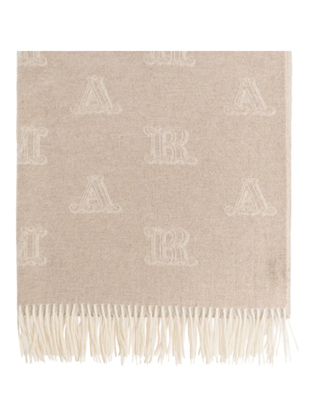 Max Mara Jacquard Cashmere Scarf In Neutral
