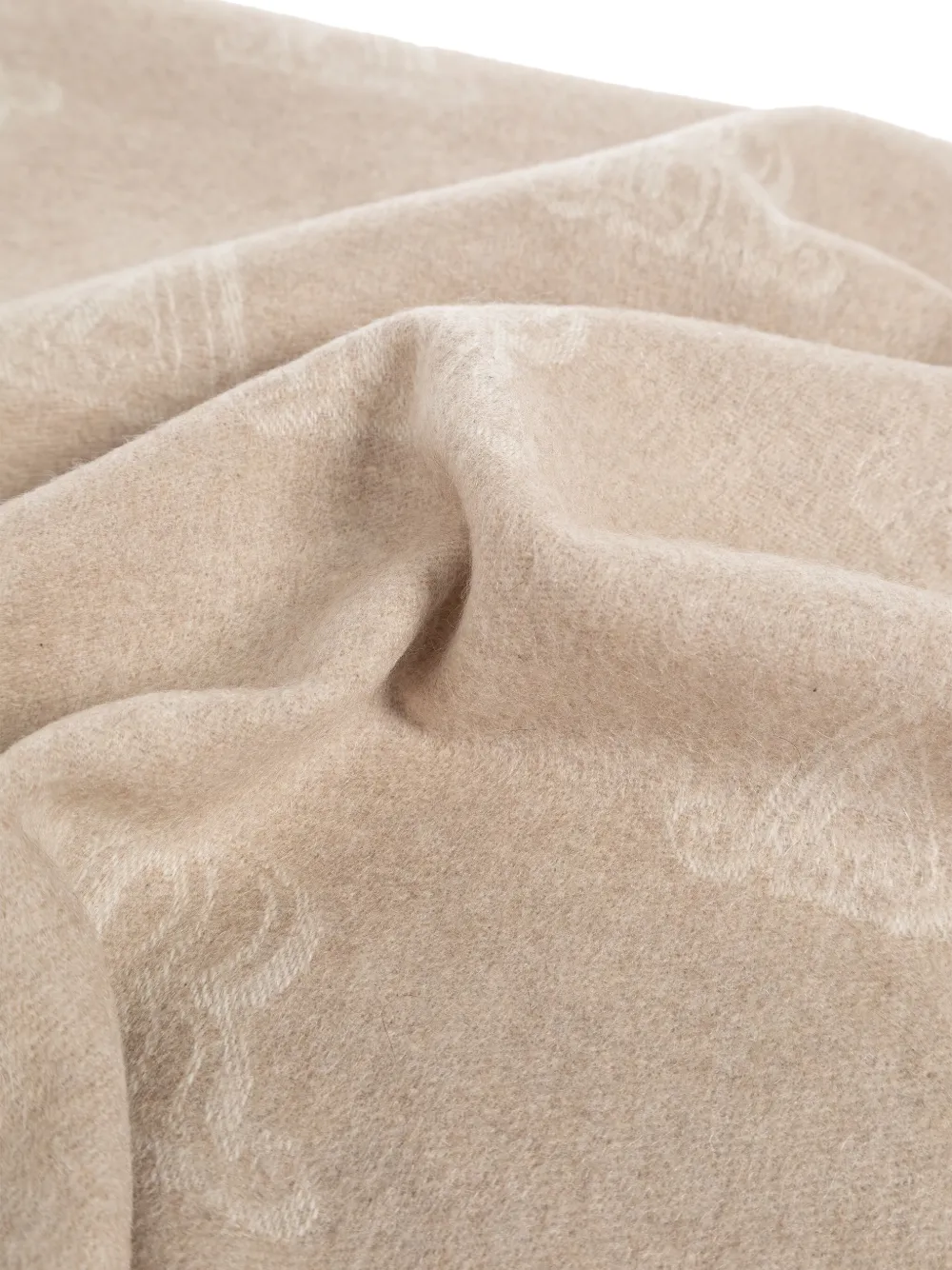 Max Mara Jacquard Cashmere Scarf In Neutral