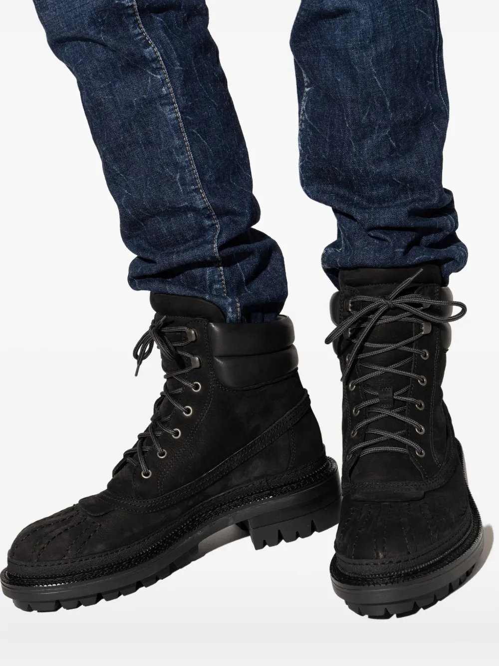 DSQUARED2 Army gewatteerde veterlaarzen Zwart