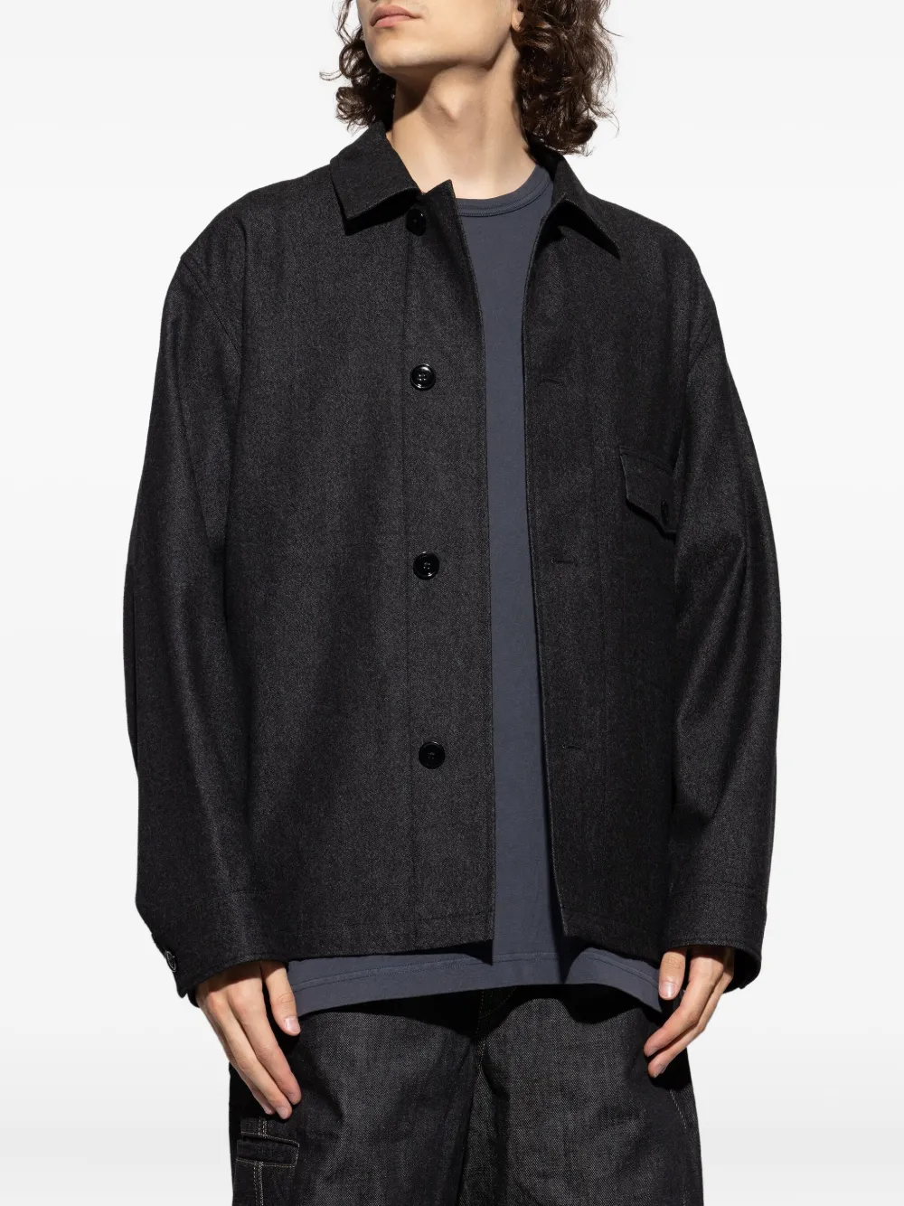 Lemaire Buttoned Pocket Jacket In Black