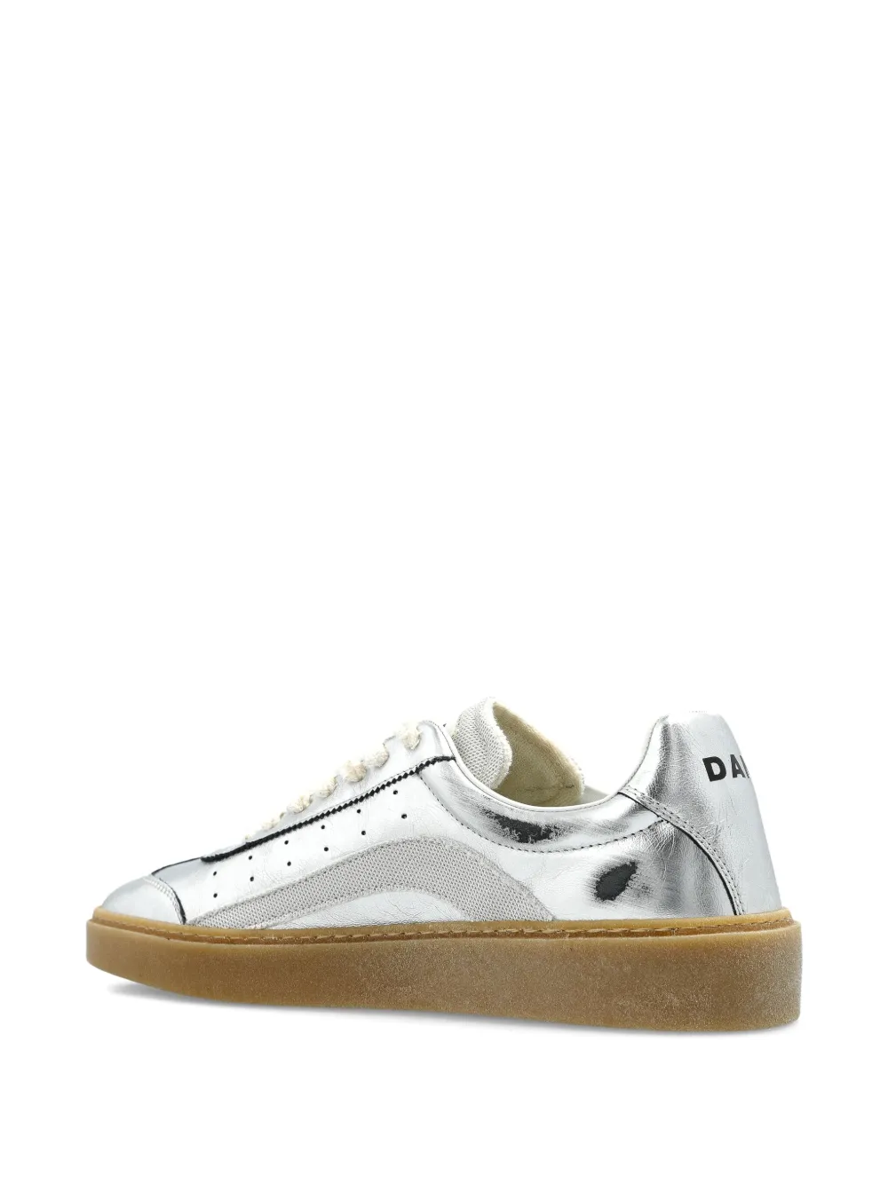 DSQUARED2 Rider metallic leather sneakers Silver
