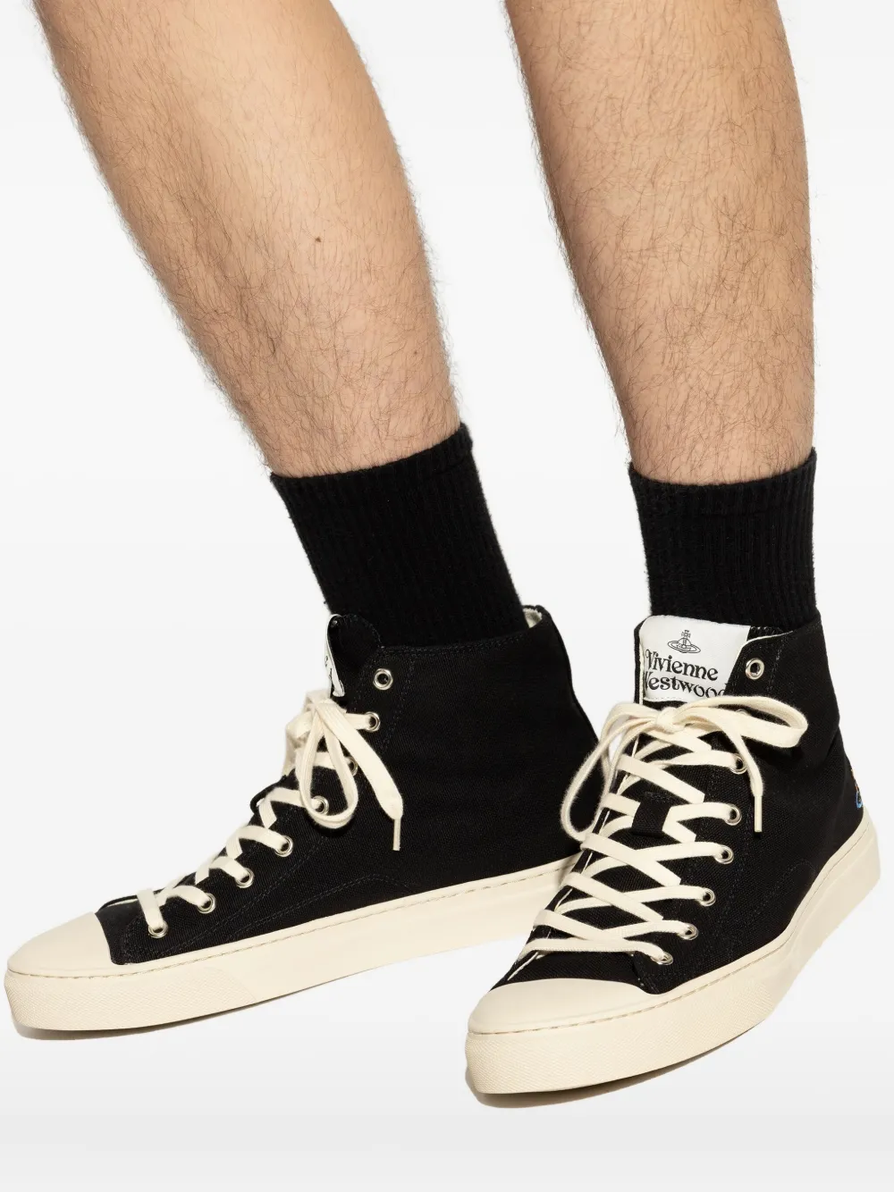 Vivienne Westwood Lace-up High-top Casual Shoes In Black