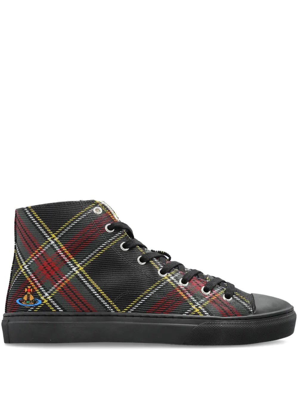 Vivienne Westwood tartan high-top sneakers | Black | Image 1