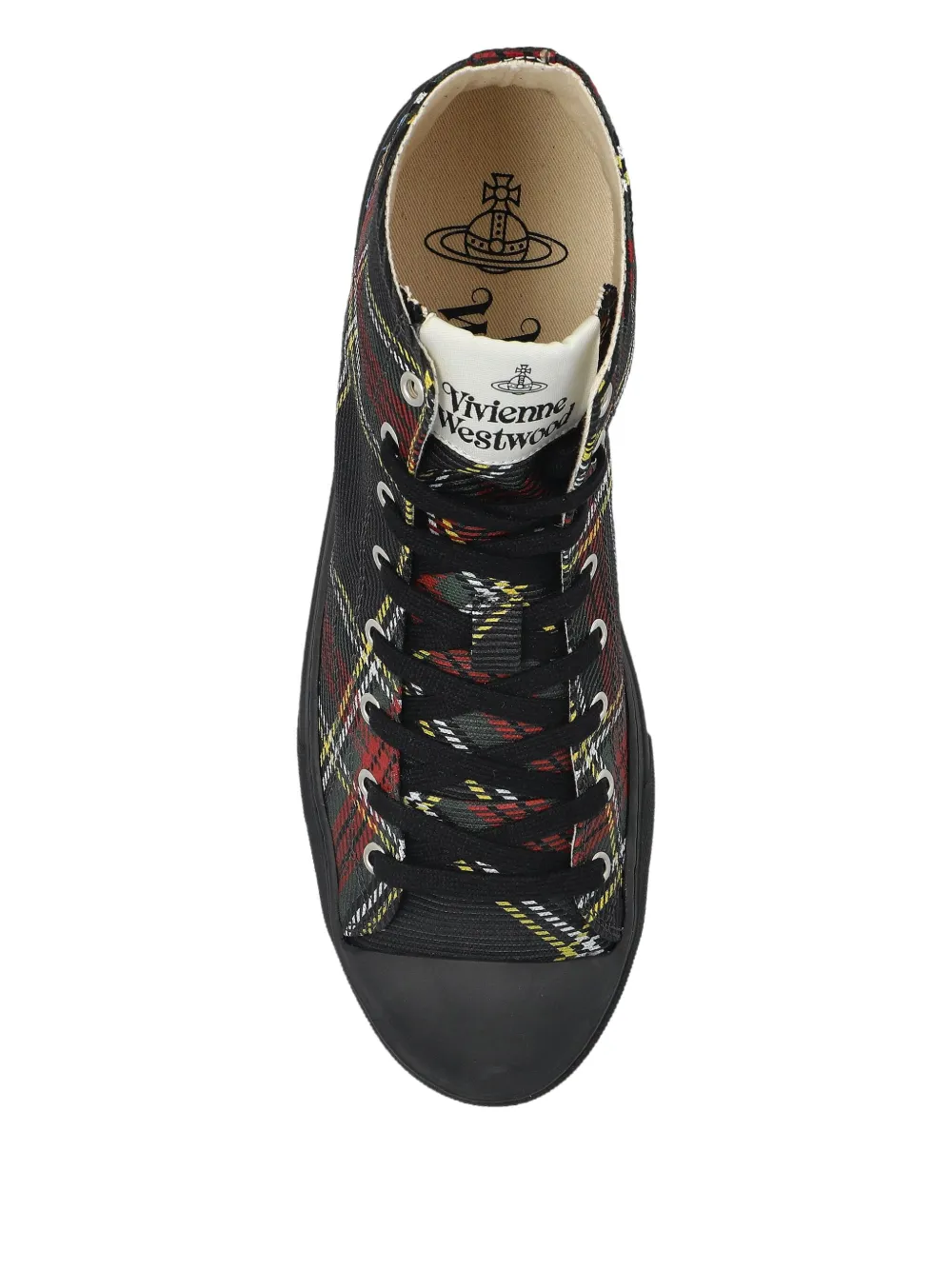 Vivienne Westwood High-top sneakers met tartan ruit Zwart
