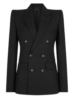 Prada double-breasted Tricotine Jacket | Black | FARFETCH